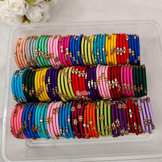 Colourful thread bangles