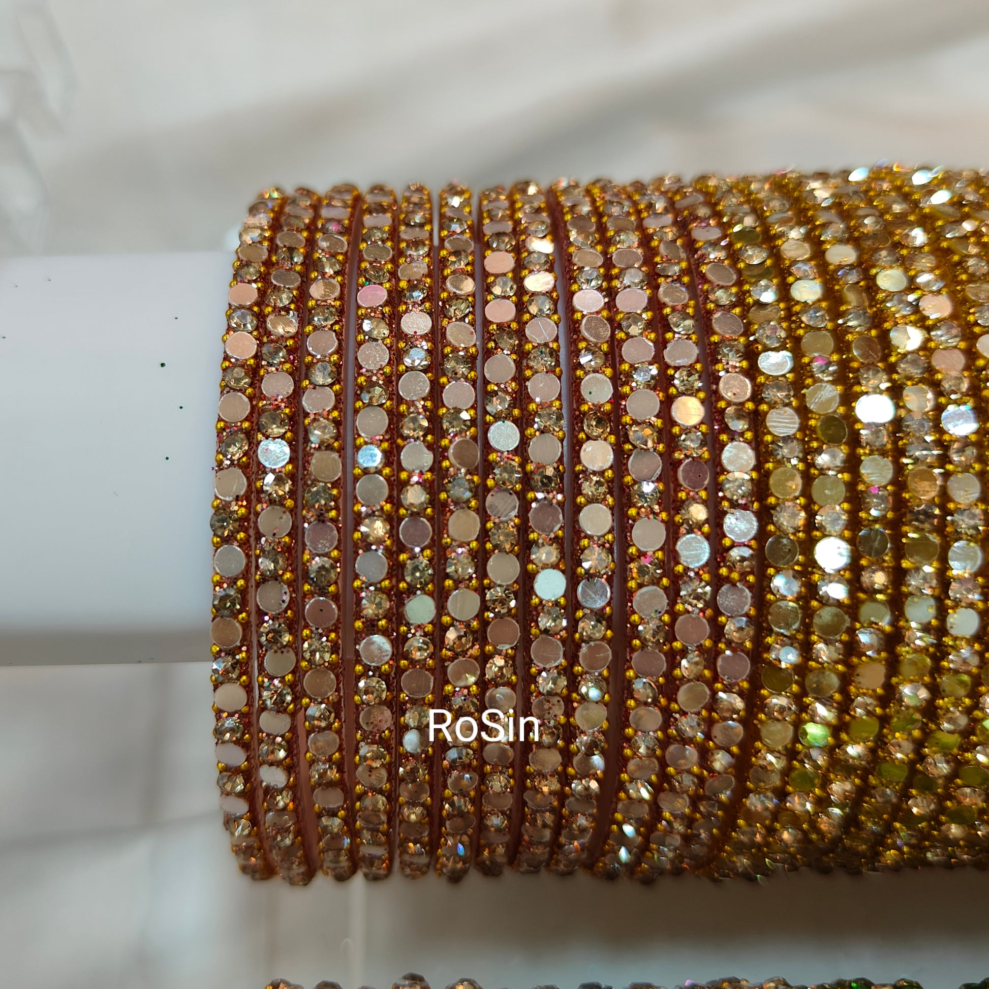 Glitter stone glass bangles (1 dozen)1