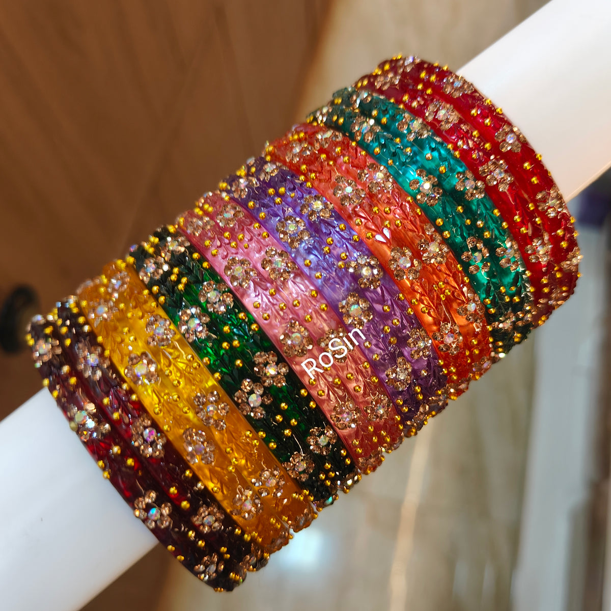 Malar glass kadas (2 bangles) – Rosin