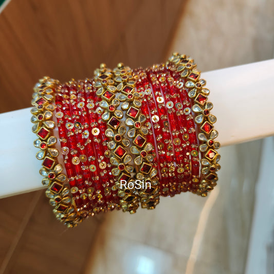 Red glass mixed set