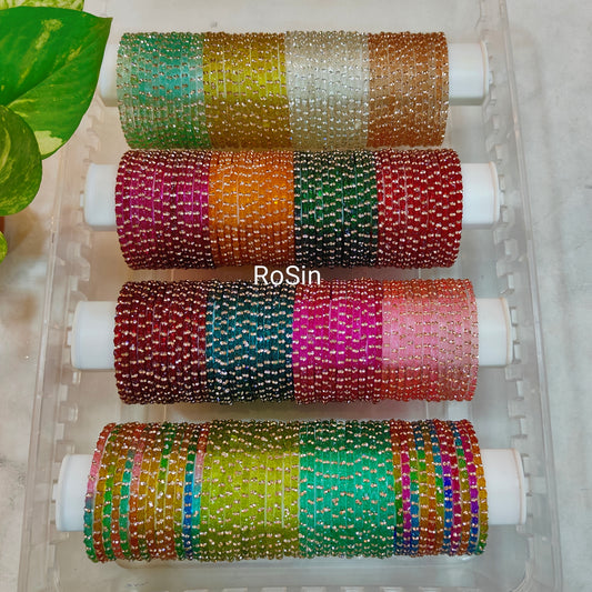 Rose glass bangles(1 dozen)