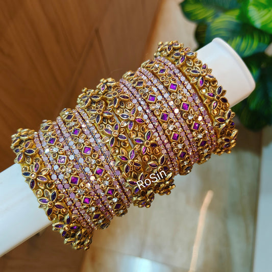 Purple glass mixed set