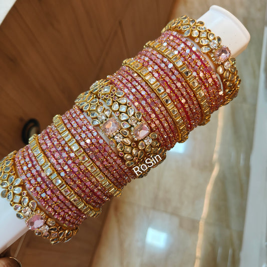 Baby pink glitter set