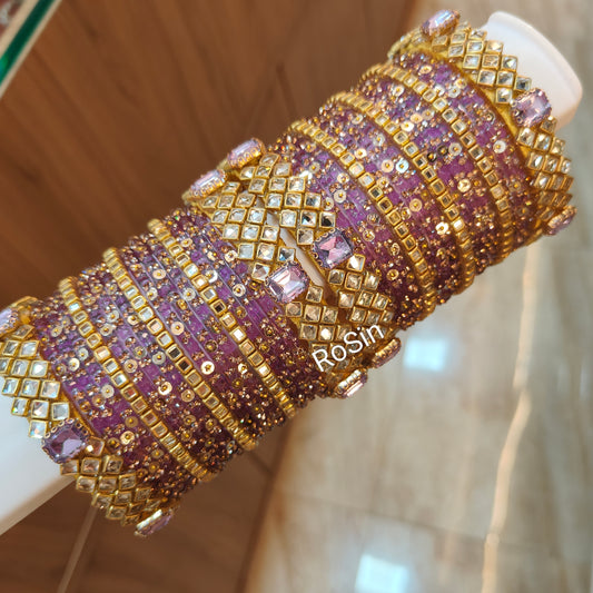 Lavender glass mixed set