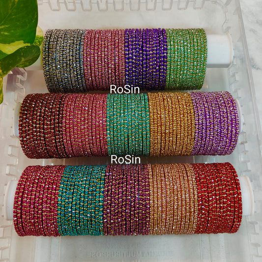 Pearl glass bangles (1 dozen)