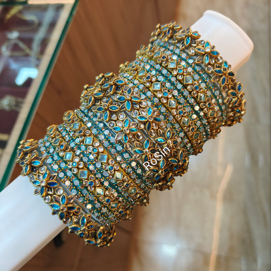 Skyblue and silver combination set