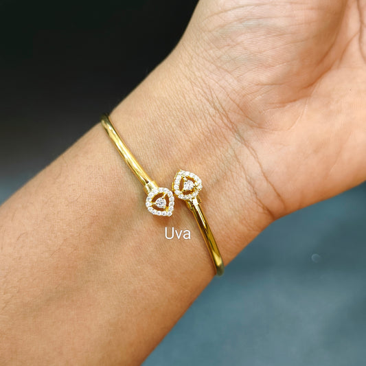 92.5 pure silver gold plated bracelet white stone