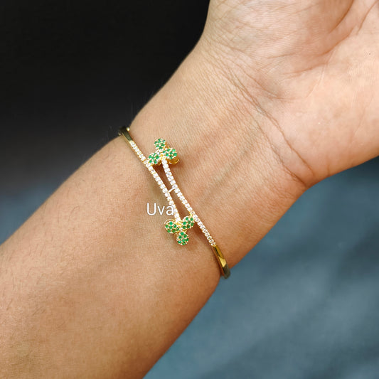 Leaflet 92.5 silver gold plated bracelet women