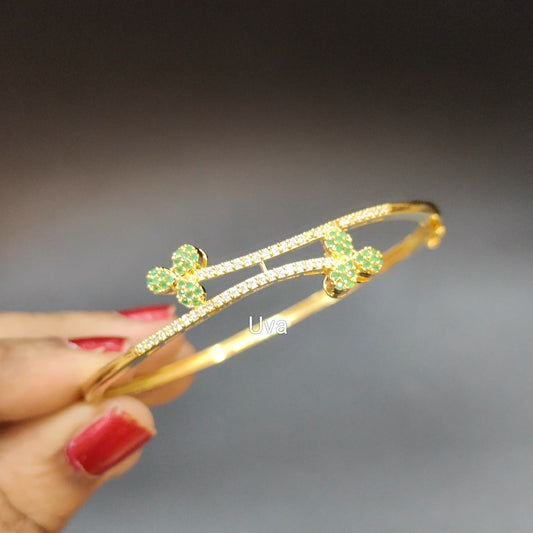 Leaflet 92.5 silver gold plated bracelet women