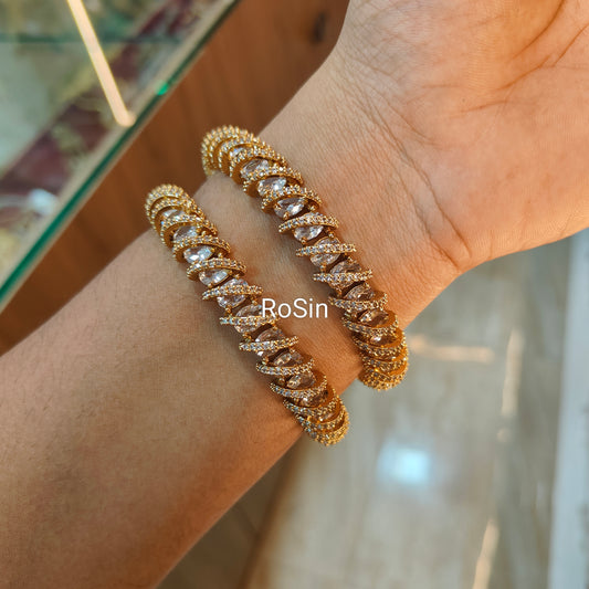 Spiral diamond stone bangles (2)