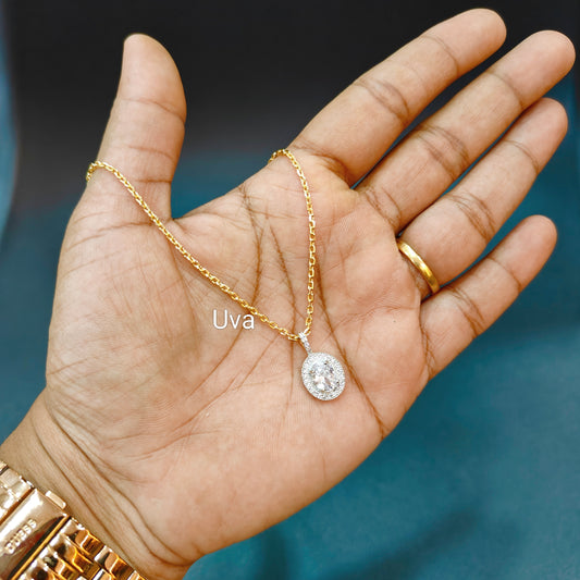 92.5 silver gold plated pendant chain 006