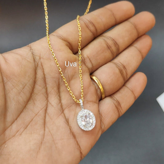 92.5 silver gold plated pendant chain 006