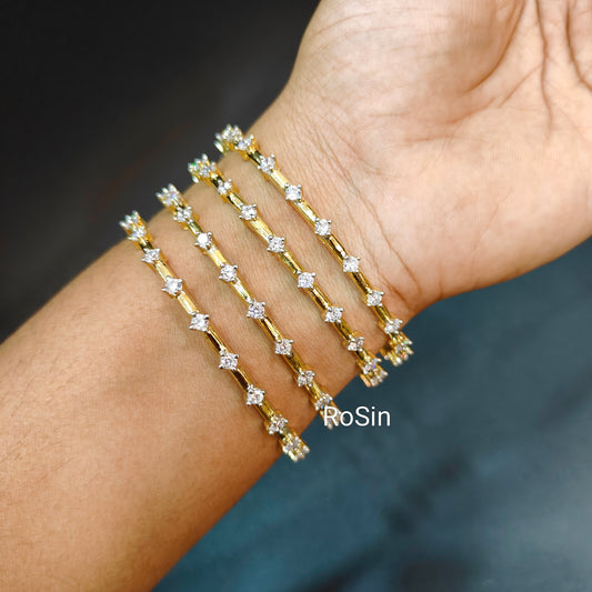 White stone gold replica bangles (4) 008