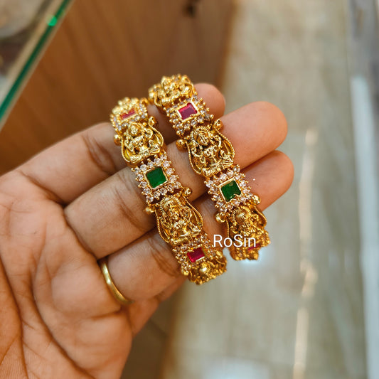 Dhana Lakshmi red and green (2 bangles)
