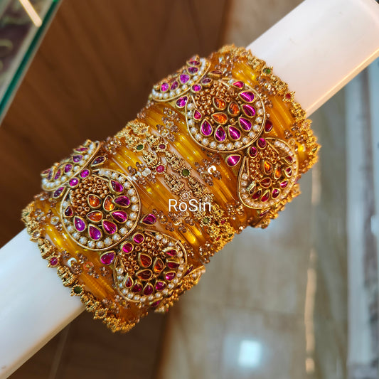 Chandran pirai nila bangles set
