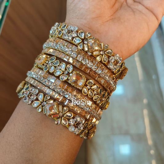 Sparkly reception bangles set