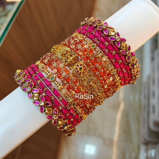 Mahalakshmi glass mixed set(1 hand)