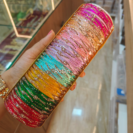 Chandra glass kada bangles (2 bangles in a set)