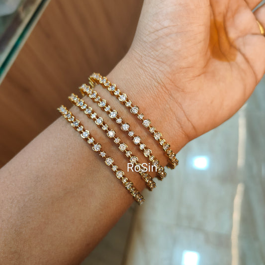 Diamond replica uncut premium bangles (4 bangles)