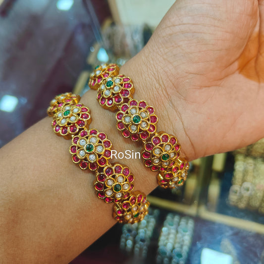 Prettiest premium adukku malli kemp stone bangles (2)
