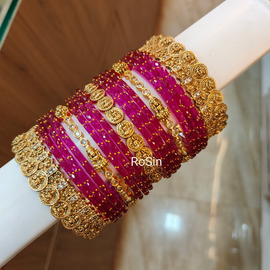 Traditional coin bridal bangles (1 hand)