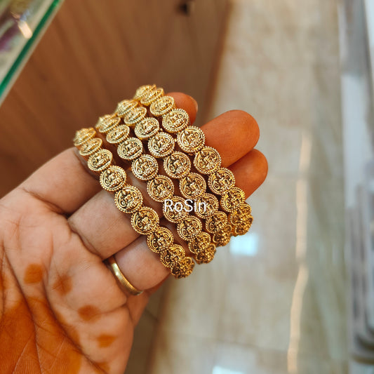 Lakshmi coin gold replica (2 bangles)