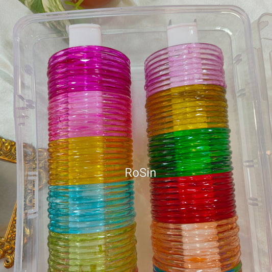 Exquisite jelly bangles combo box (12 sets )