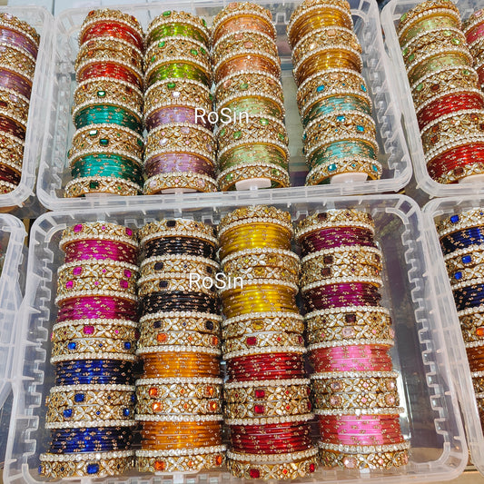 Hot selling sparkle set for reception (2 hands 20 bangles)