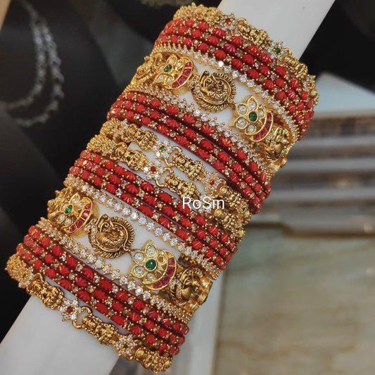 Traditional red bridal bangles (2 hands)