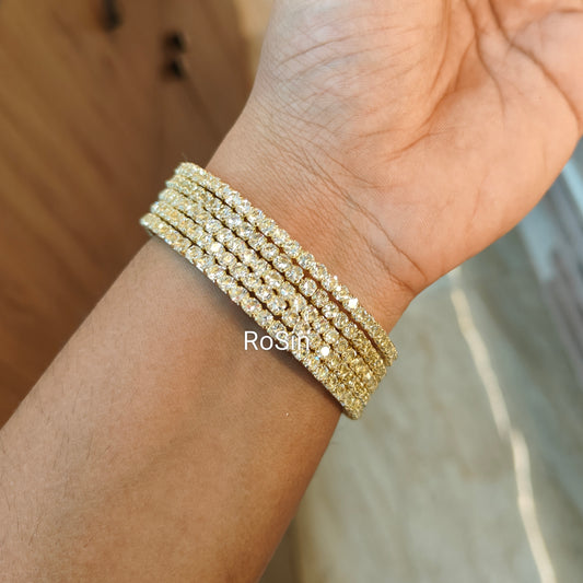 Metal stone bangles thicker (8 bangles per set)