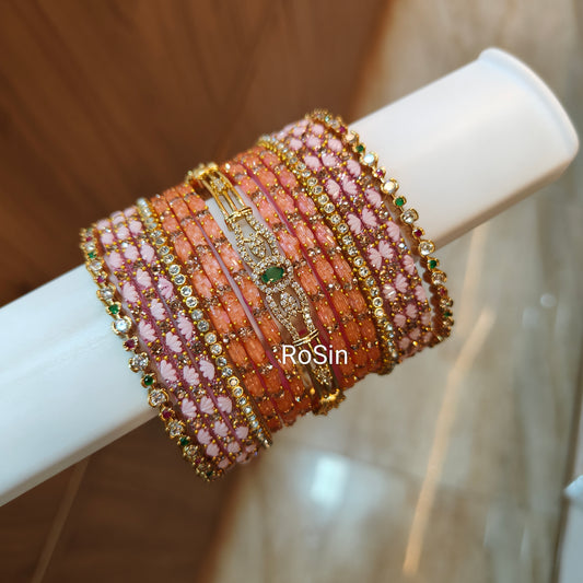 Traditional antique bridal bangles (1 hand)