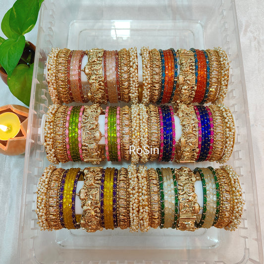 Pearl Ghungroo bridal bangles (1 hand)