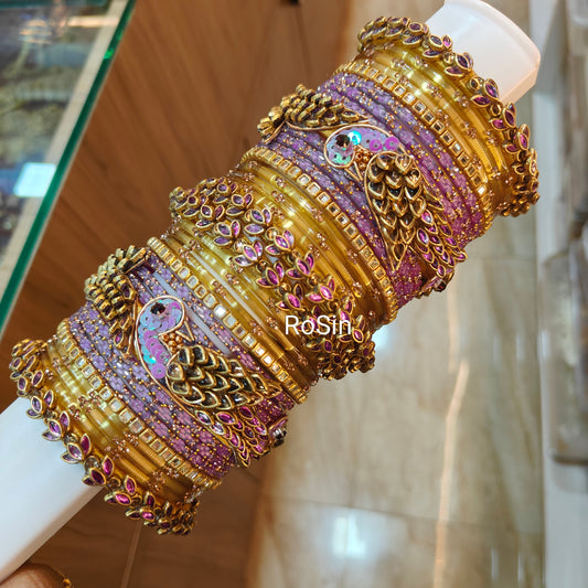 Parrot lavender bangles stack(2 hands)