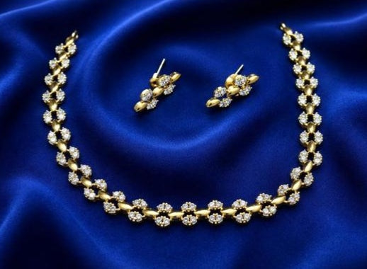 Cute minimal diamond replica necklace (with backchain)