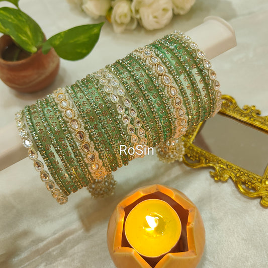 Jhumka hanging glitter set(2 hands)
