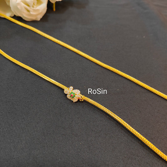 92.5 diamond replica stone mugappu thaali chain 006