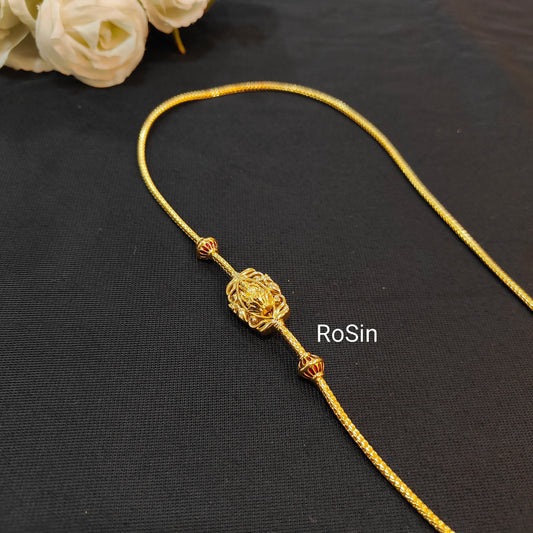 92.5 silver gold plated lakshmi mugappu thaali chain 008
