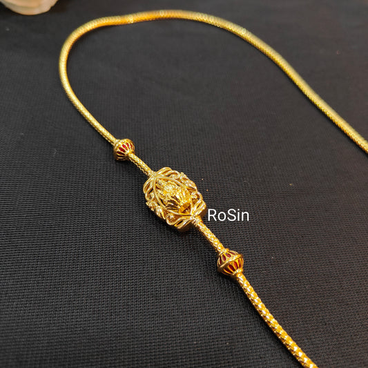 92.5 silver gold plated lakshmi mugappu thaali chain 008