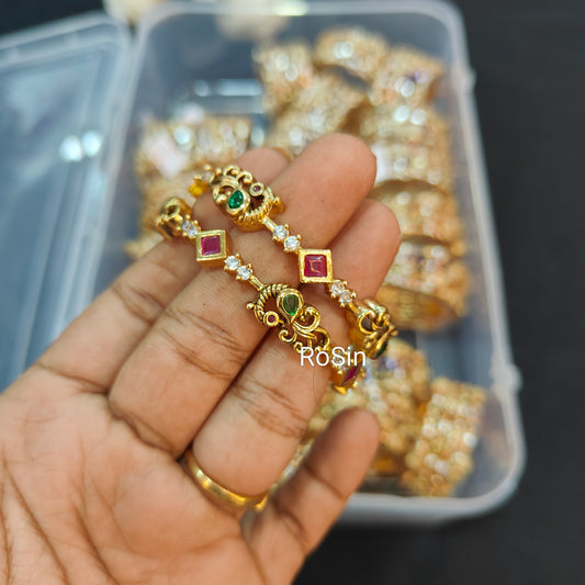 Peacock kids immitation gold replica bangles (2 bangles)