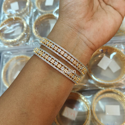 Premium diamond replica bangles stack (2 bangles)