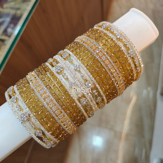 New diamond replica rose mixed bangles DR12