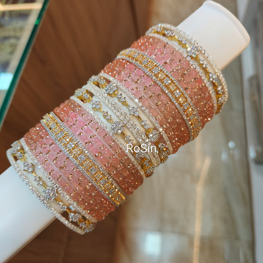 New diamond replica rose mixed bangles DR12