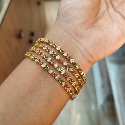 Multicolour diamond replica bangles (4)