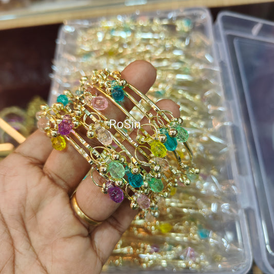 Multi new plain ghungroo (8 bangles set)