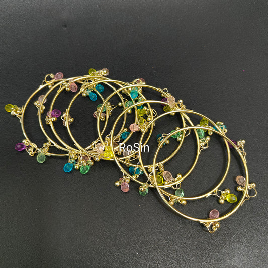 Multi new plain ghungroo (8 bangles set)