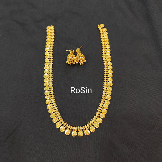 Coin haaram traditional with earrings and back chain