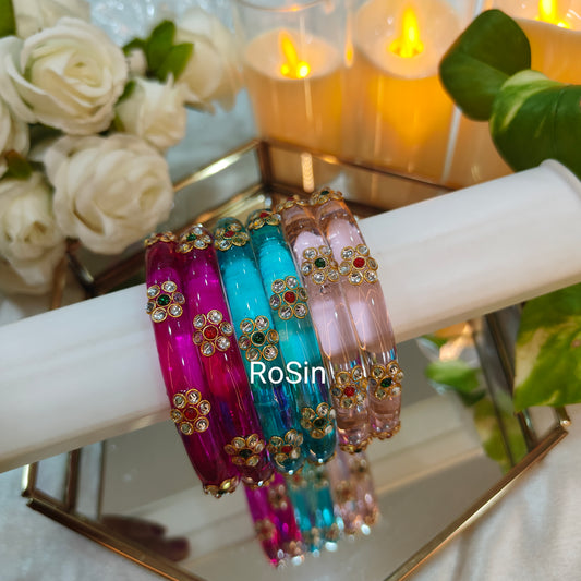 10mm jelly kundhan kadas (2 bangles)
