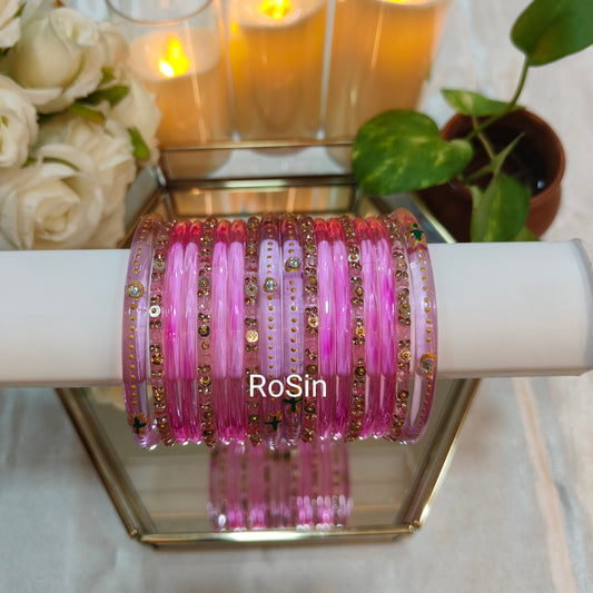 Handpainted x jelly mixed stack(18bangles)