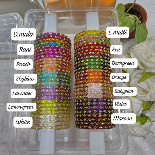 Leheriya flower jelly crystal (4 bangles)