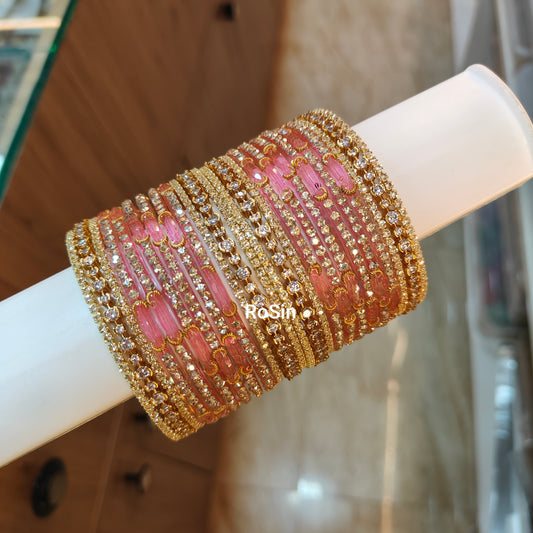 Moonstone diamond bangles (full set)